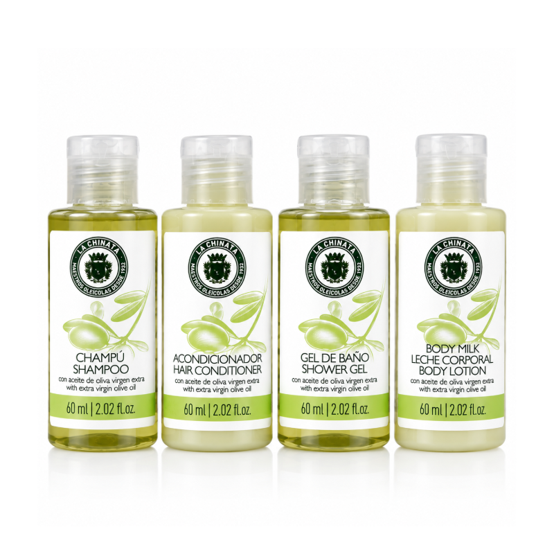 La Chinata Extra Virgin Olive Oil Skincare Set - Bath Gel Moisturiser Shampoo & Conditioner