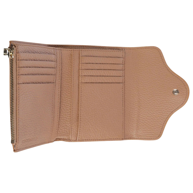 Coccinelle C-Me Soft Grained Leather Purse Skin Tan Brown