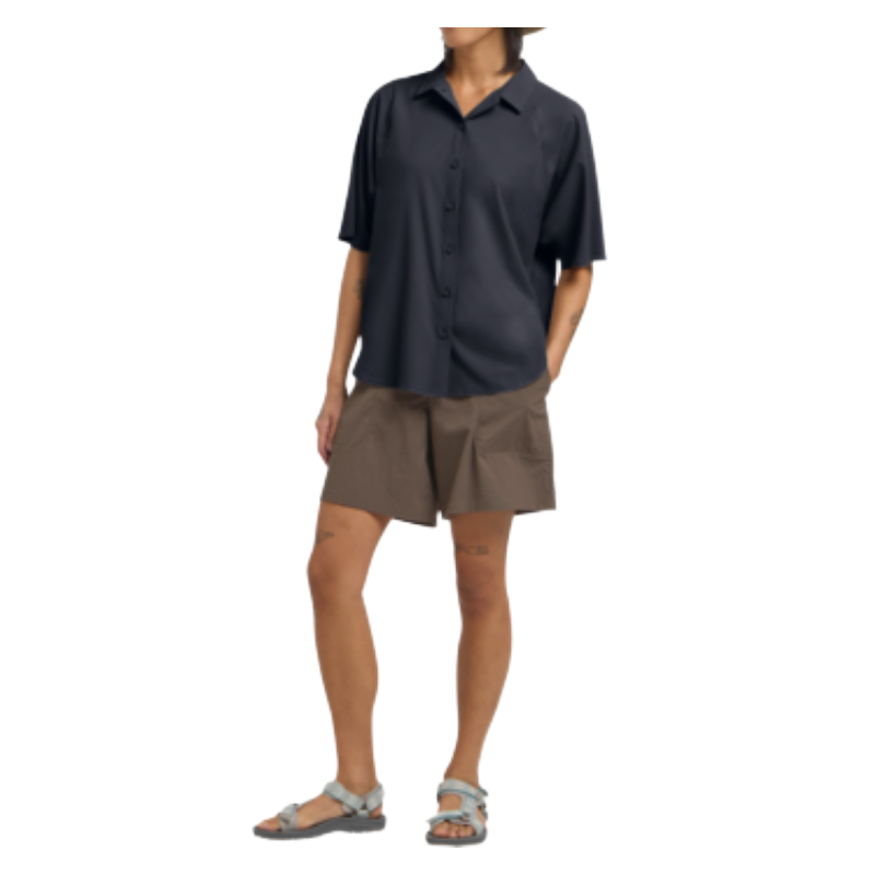 Jack Wolfskin Women's Sierra Quest Short Sleeve Shirt Blouse Navy