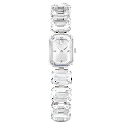 Swarovski Silver Octagon cut bracelet, White, Stainless Steel Watch