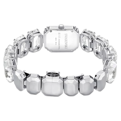 Swarovski Silver Octagon cut bracelet, White, Stainless Steel Watch