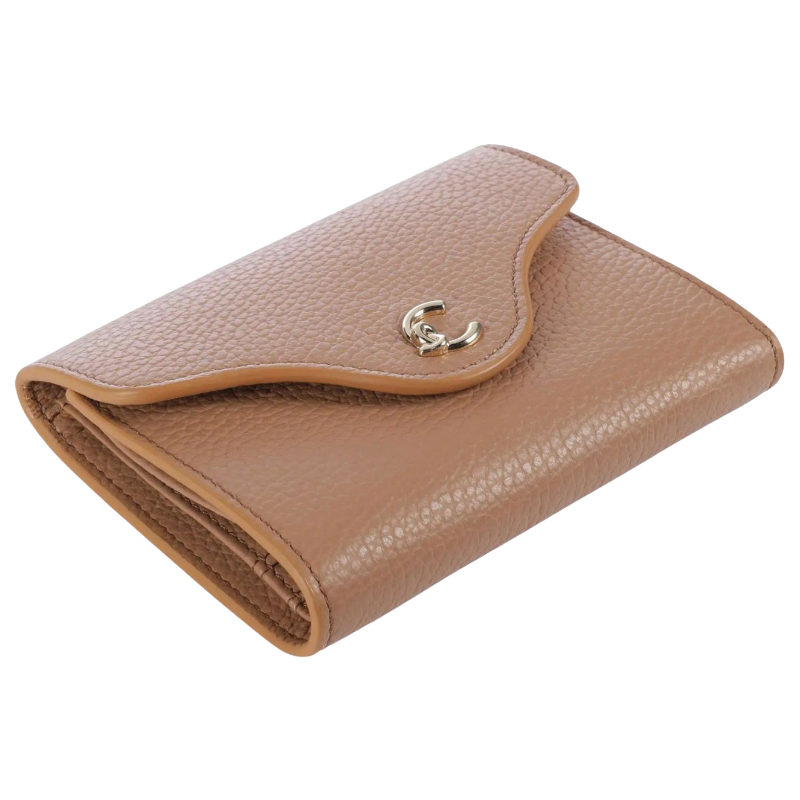 Coccinelle C-Me Soft Grained Leather Purse Skin Tan Brown