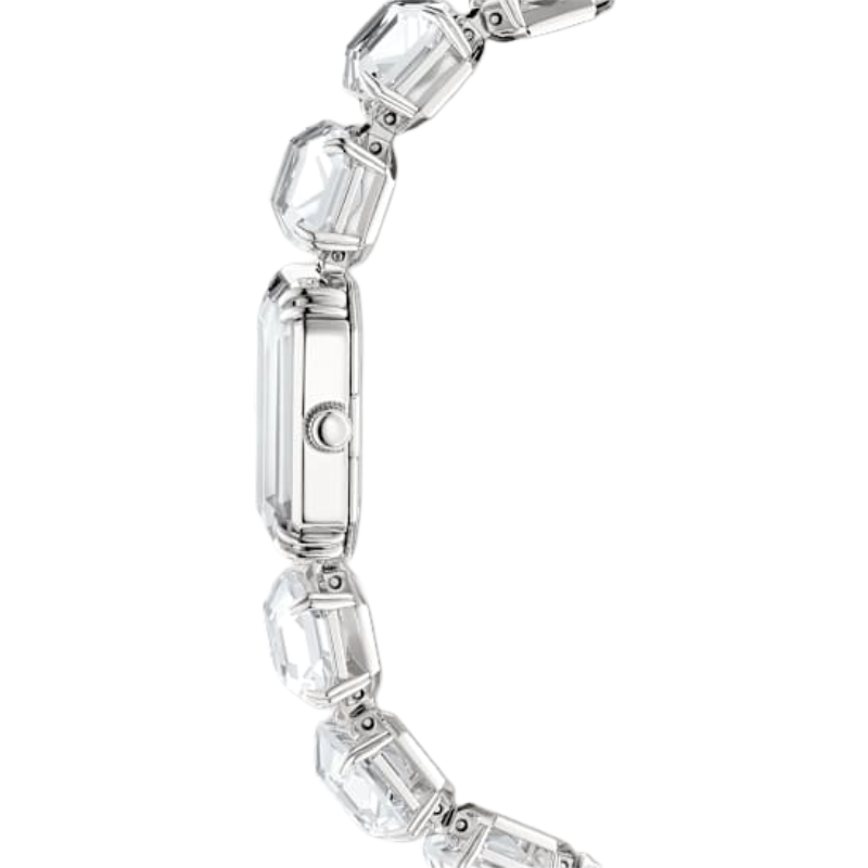 Swarovski Silver Octagon cut bracelet, White, Stainless Steel Watch