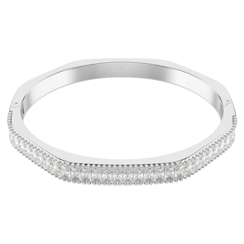 Swarovski Matrix Bangle Baguette cut, Octagon shape, Rhodium plated
