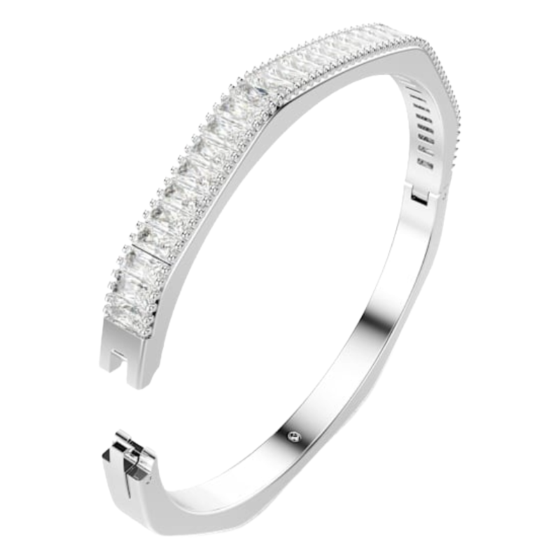 Swarovski Matrix Bangle Baguette cut, Octagon shape, Rhodium plated