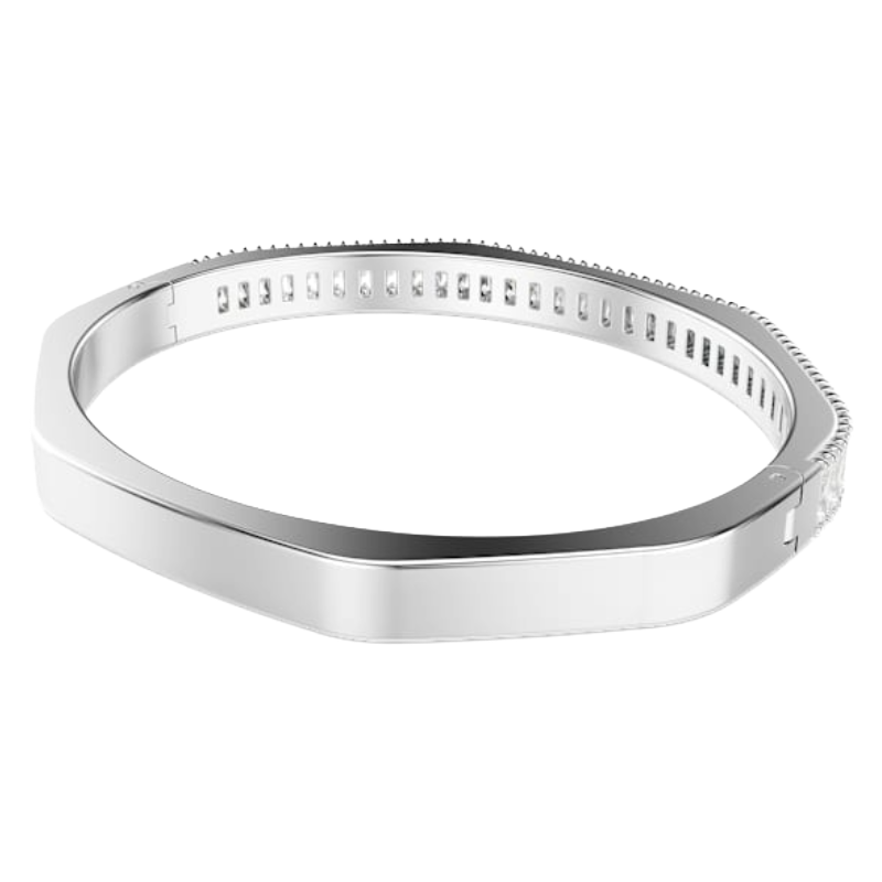 Swarovski Matrix Bangle Baguette cut, Octagon shape, Rhodium plated