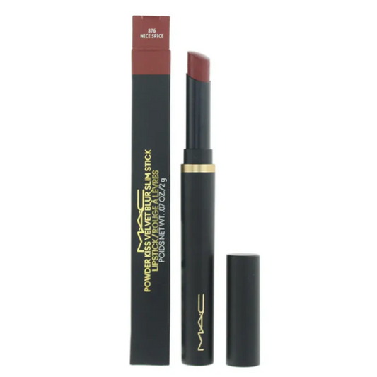 MAC Powder Kiss Velvet Blur Slim Stick Lipstick 876 Nice Spice