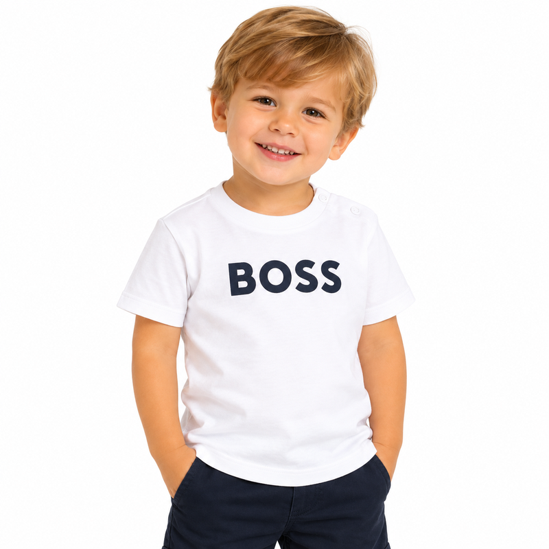 Hugo Boss White Logo Kids T-Shirt
