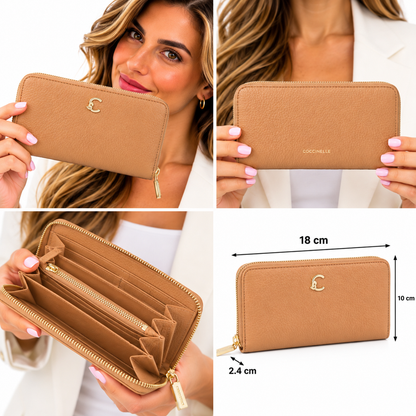 Coccinelle C-Me Soft Grained Leather Large Purse Skin Light Tan