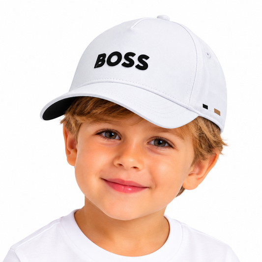 Hugo Boss White Cotton Kid's Baseball Cap