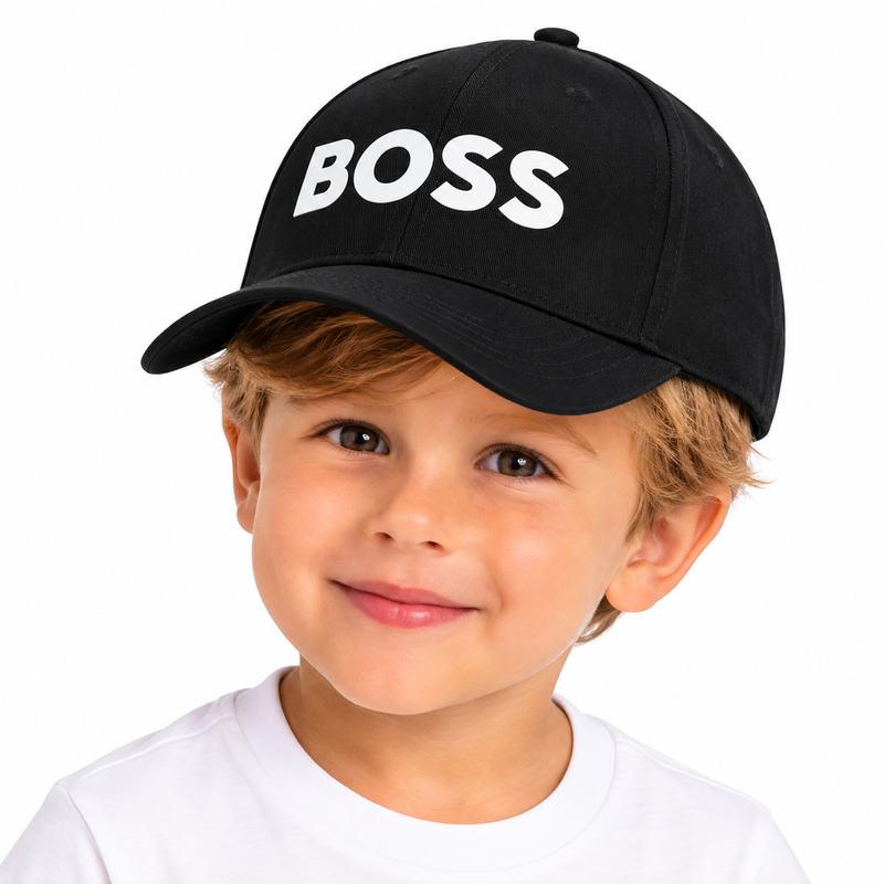 Hugo Boss Baseball Cap Boys Black Cotton Adjustable Back Strap 