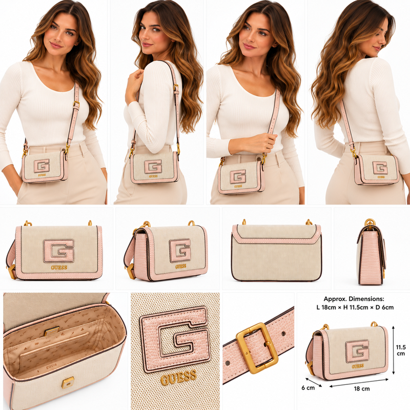 Guess Women's G Status Mini Crossbody Bag Pink / Natural