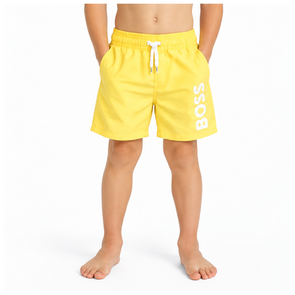 Hugo Boss Kid's Boys Logo Swim Shorts Yellow