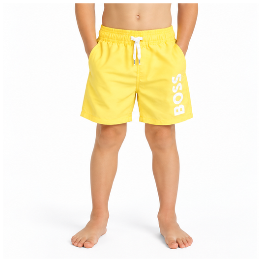 Hugo Boss Kid's Boys Logo Swim Shorts Yellow