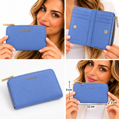 Coccinelle Women's Metallic Soft Leather Purse Azul Blue