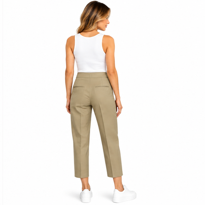 Ralph Lauren Polo Wide Leg Cropped Trousers Beige Women's