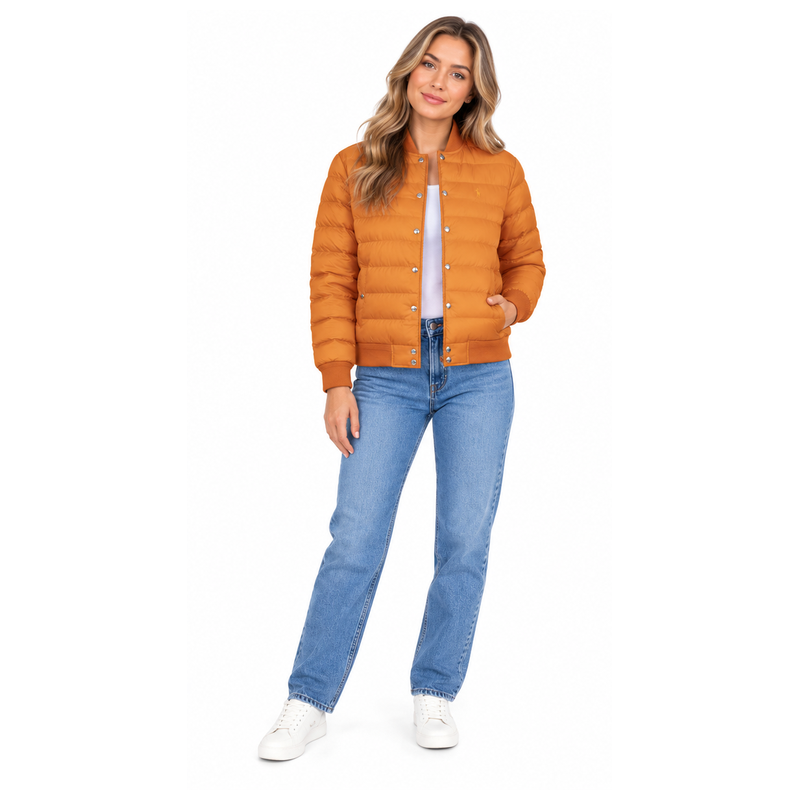 Ralph Lauren Polo Insulated Bomber Jacket Orange Womens