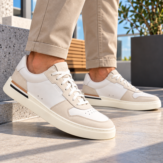 BOSS Clint Men's Leather Trainers Tennis Shoes