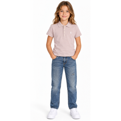 Ralph Lauren Polo Stretch Mesh Polo Shirt Pink Girls