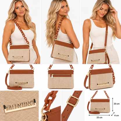 Mario Valentino Womens Crossbody Bag Copacabana Naturale / Cuoio
