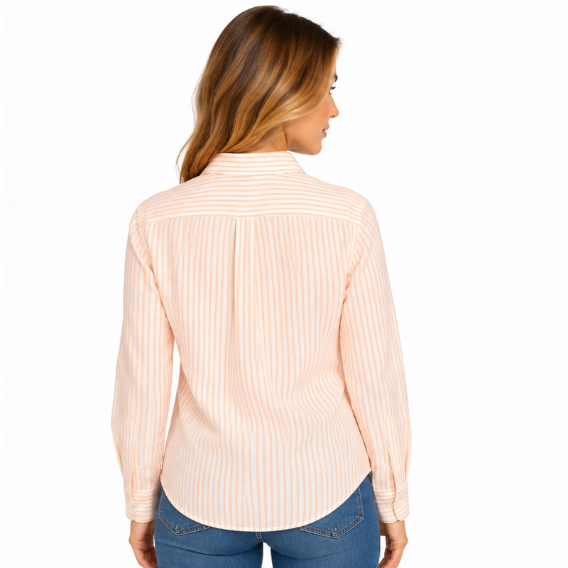 Ralph Lauren Polo Relaxed Fit Shirt White/Spring Melon Women's