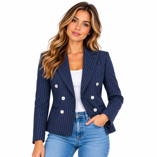 Ralph Lauren Polo Pinstripe Blazer Jacket Navy Women's