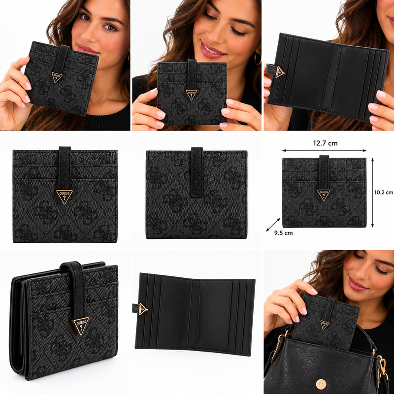 Guess Womens Laurel SLG Card Holder Coal Logo SG850052