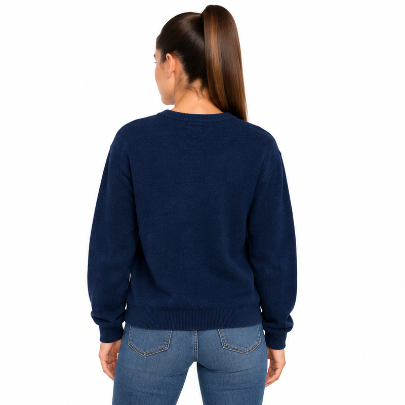 Armani Jeans Long Sleeve Women's Pullover Jumper Blue Notte