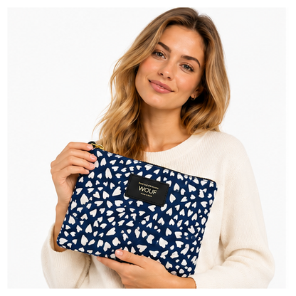 Wouf Hearts Medium Pouch Bag Navy Blue ML240009