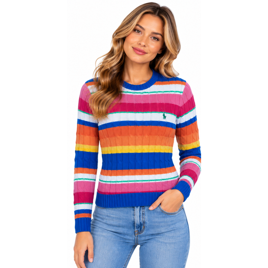 Ralph Lauren Polo Multi Colour Striped Knit Jumper Women's