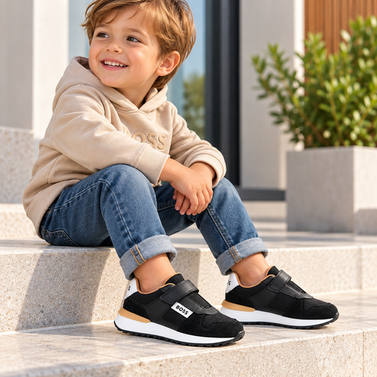 Hugo Boss Kids' Casual Trainers Black & Brown | Boys