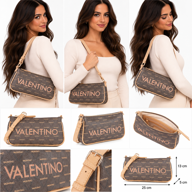 Mario Valentino Women's Liuto Shoulder Bag VBS3KG30E76 Cuoio Brown