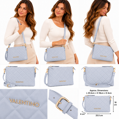 Mario Valentino Ocarina Quilted Pale Blue Crossbody Bag