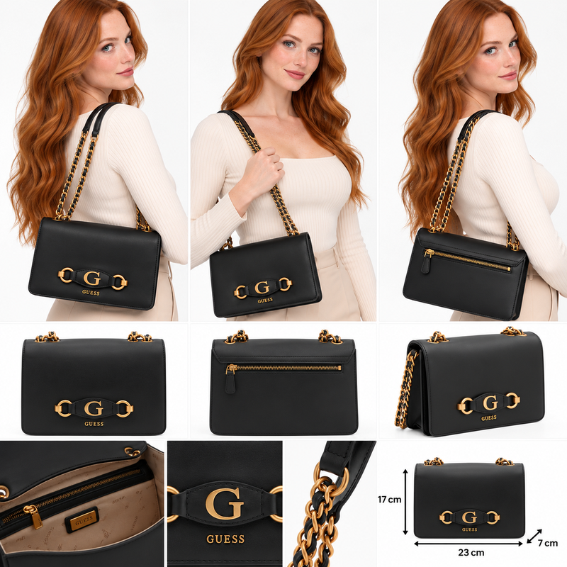 Guess Womens Izzy Crossbody Bag Black VB865421