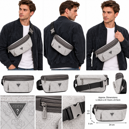 Guess Mens Bumbag White / Grey HMEVZLP3231-WGY