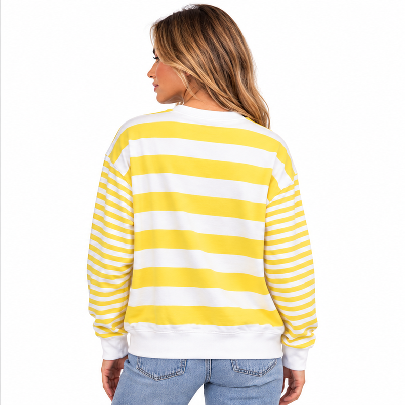 Ralph Lauren Polo Striped Sweatshirt Yellow Women's