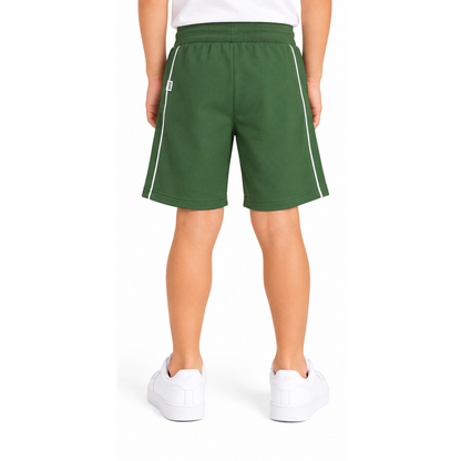 Hugo Boss Boy's Green Shorts Striped Jersey Fleece Jogger