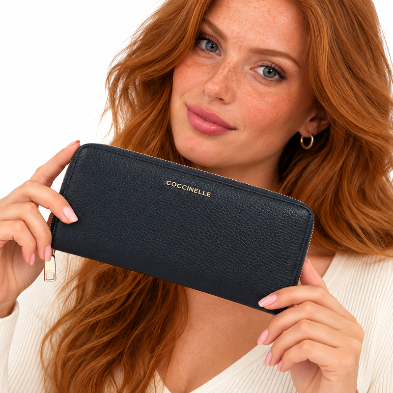 Coccinelle Women's Metallic Soft Purse Midnight Blue