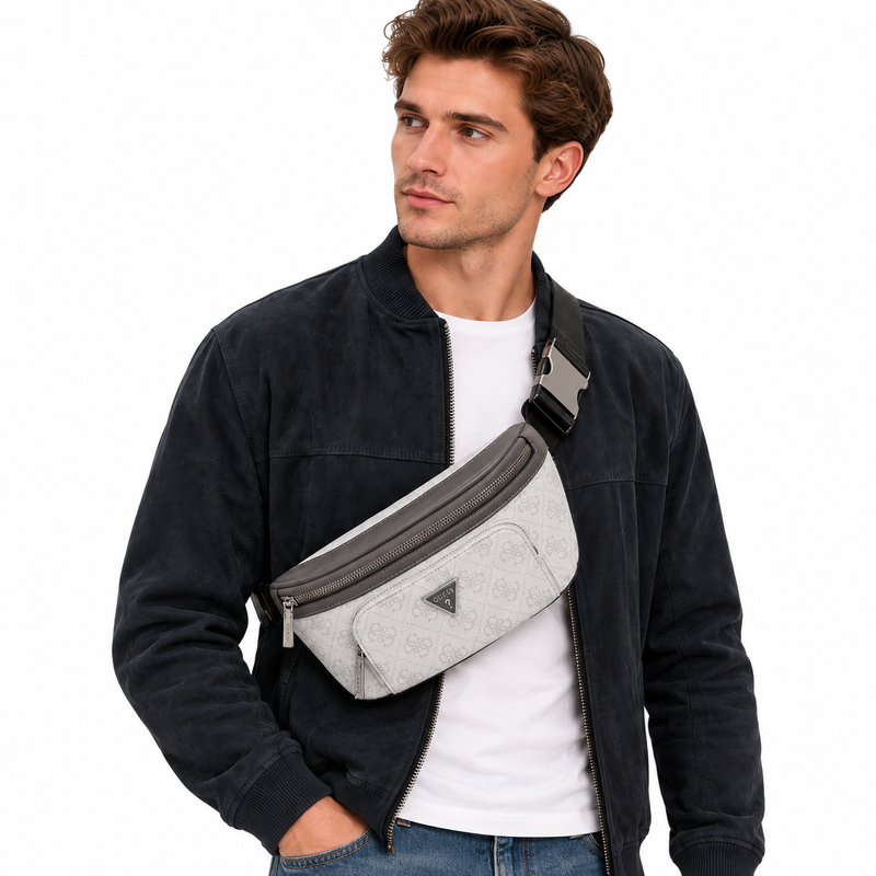 Guess Mens Bumbag White / Grey HMEVZLP3231-WGY