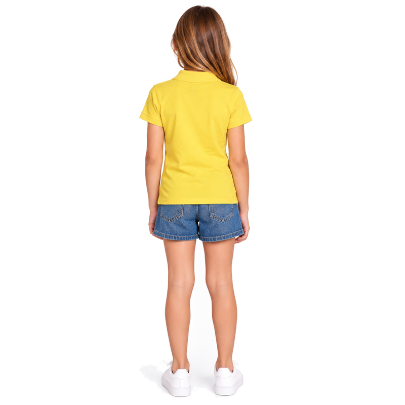 Ralph Lauren Polo Stretch Mesh Girls Polo Shirt Yellow