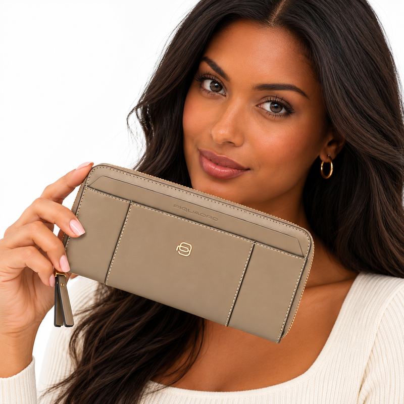 Piquadro Womens Wallet Taupe Beige PD1515W92R/TO
