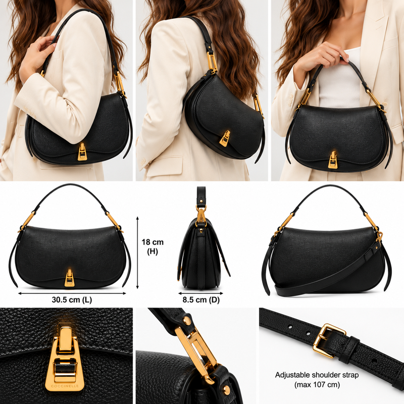 Coccinelle Womens Magie Soft Handbag Black E1PQR180301