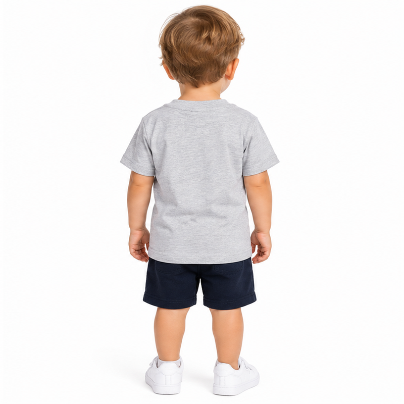 Natural History Museum London Roaring Dinosaur Grey Marl 100% Cotton Kids T-Shirt 1-2 Years