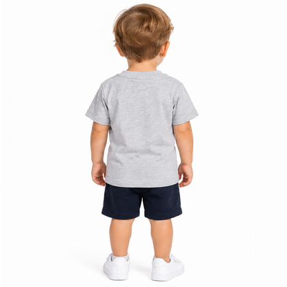Natural History Museum London Roaring Dinosaur Grey Marl 100% Cotton Kids T-Shirt 1-2 Years