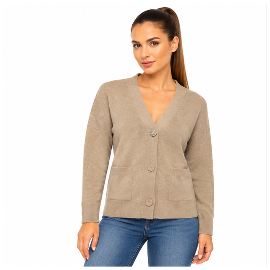 Marc Cain Women's Brown Wool Cashmere Knitted Cardigan