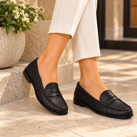 Polo Ralph Lauren Women's Black Leather Loafer's