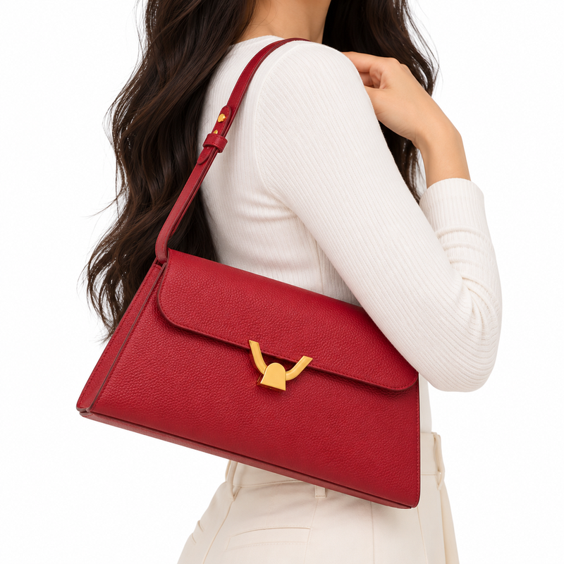 Coccinelle Womens Dew Shoulder Bag Sangria Red E1QTF120201