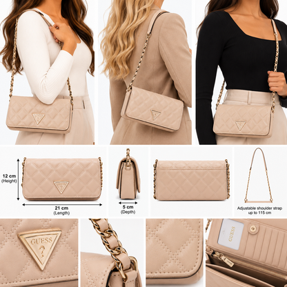 Guess Women's Giully Mini Crossbody Bag Light Beige