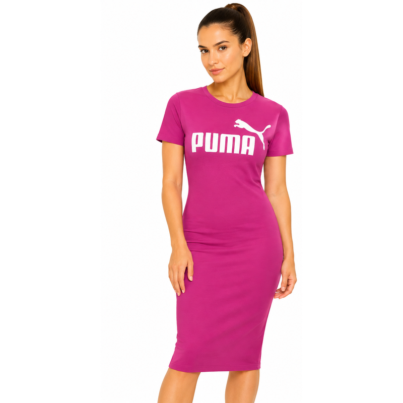 Puma Women's Slim T-Shirt Dress Festival Fuchsia Pink