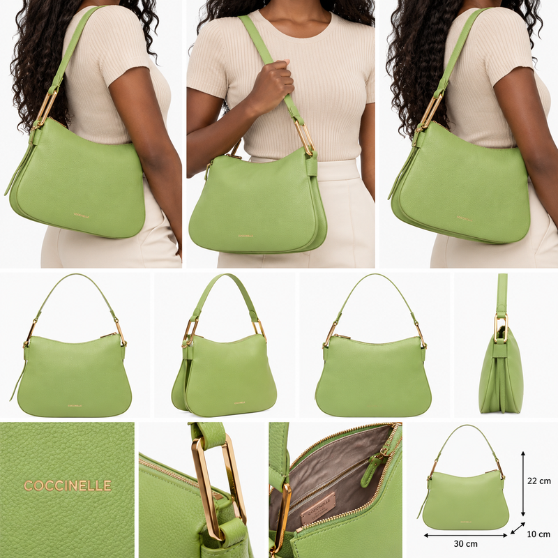 Coccinelle Womens Magie Soft Handbag Green E1PQR130201